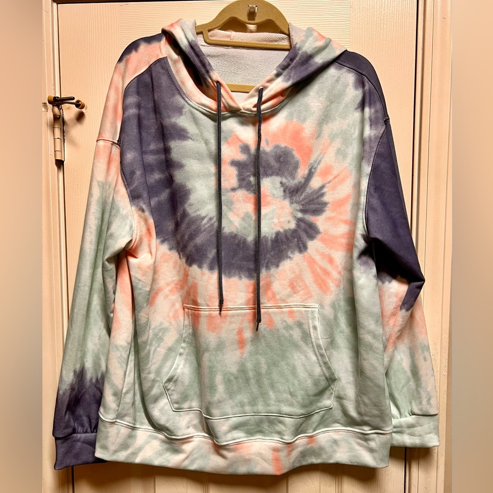 Tie-Dye Hoodie with Front Pocket